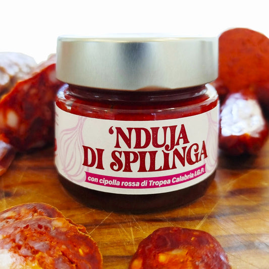 'Nduja di Spilinga con cipolla rossa di Tropea Calabria I.G.P.